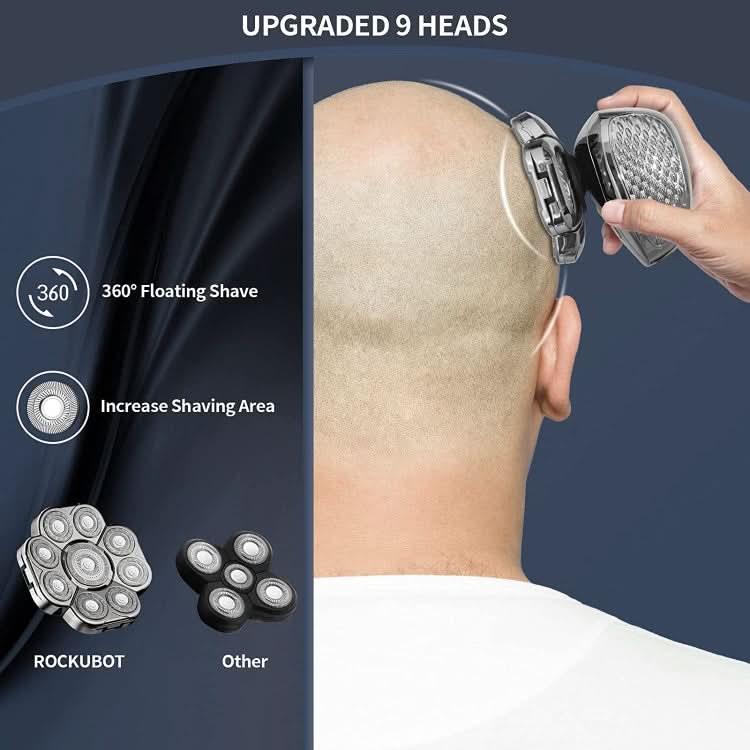 9 Knife Head Multifunctional USB Shaver Full Body Water Washing Shaver Men Hair Bald-Reluova