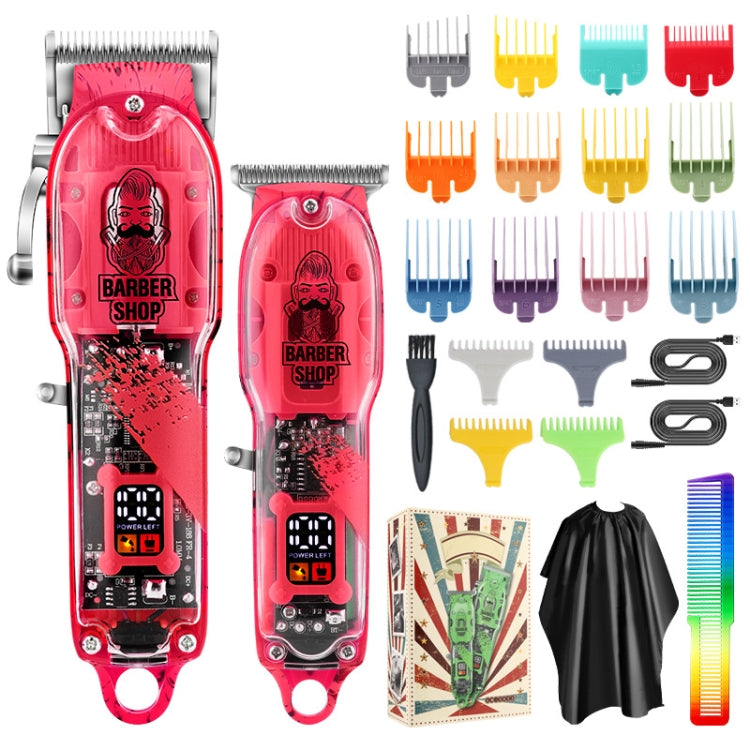 Haircutter Set Transparent Body Oil Head Electric Hair Clipper Men Home Electric Pusher Reluova