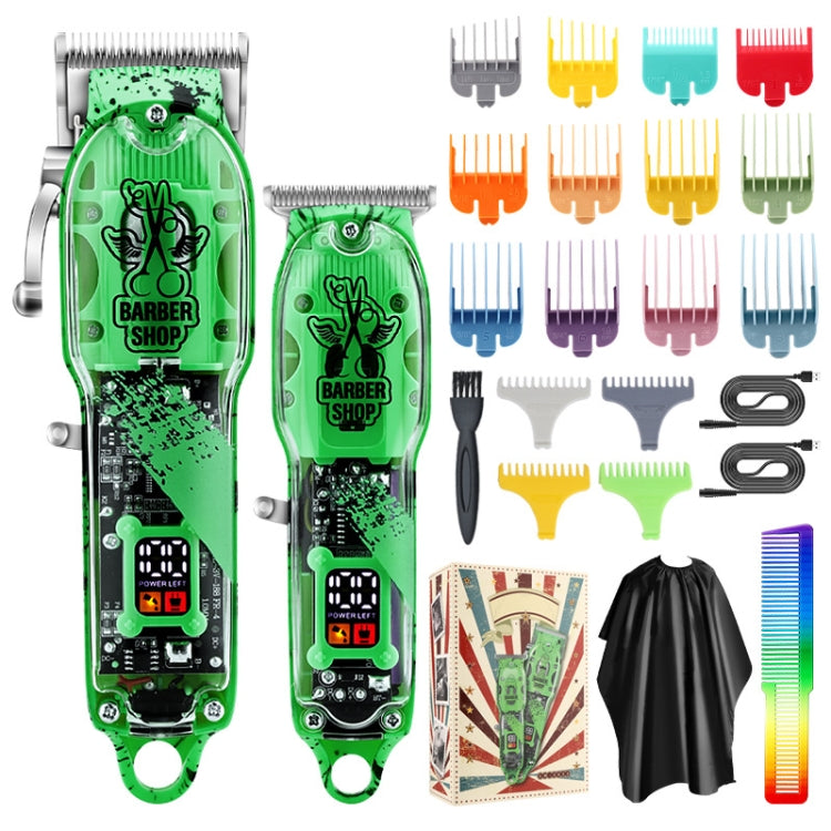 Haircutter Set Transparent Body Oil Head Electric Hair Clipper Men Home Electric Pusher Reluova