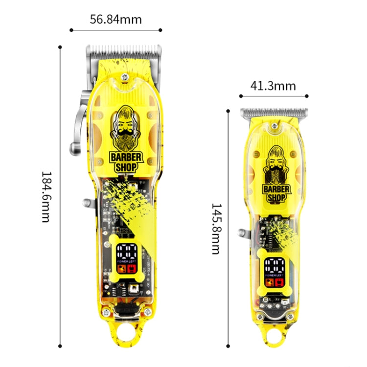 Haircutter Set Transparent Body Oil Head Electric Hair Clipper Men Home Electric Pusher Reluova