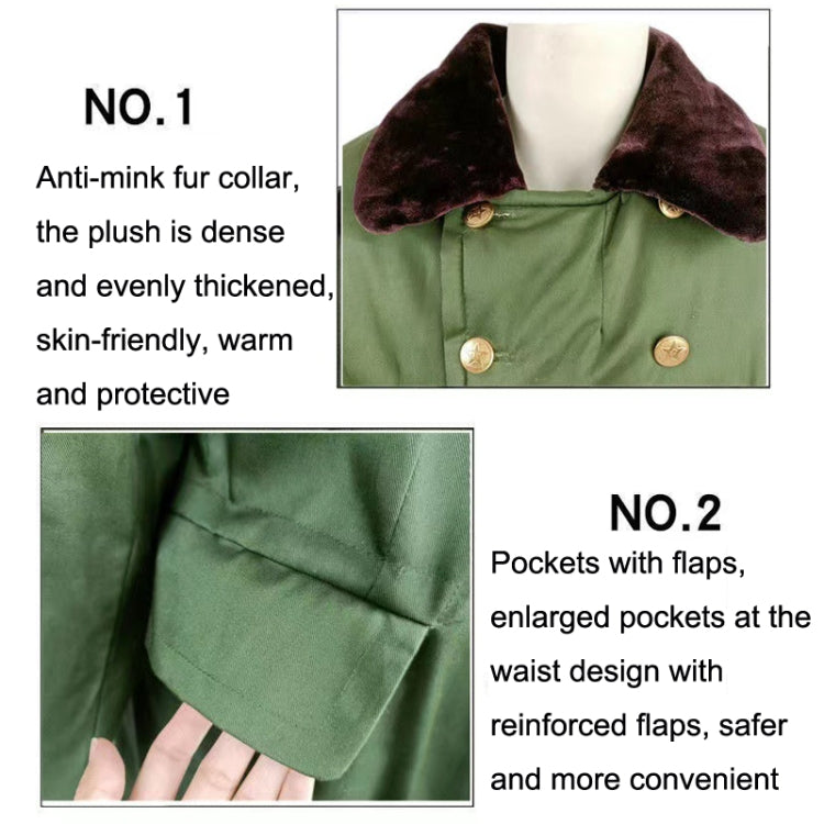 Long Civil Disaster Relief Cotton Coat Windproof Lengthened Cold-proof Fleece Thickened Cotton Coat