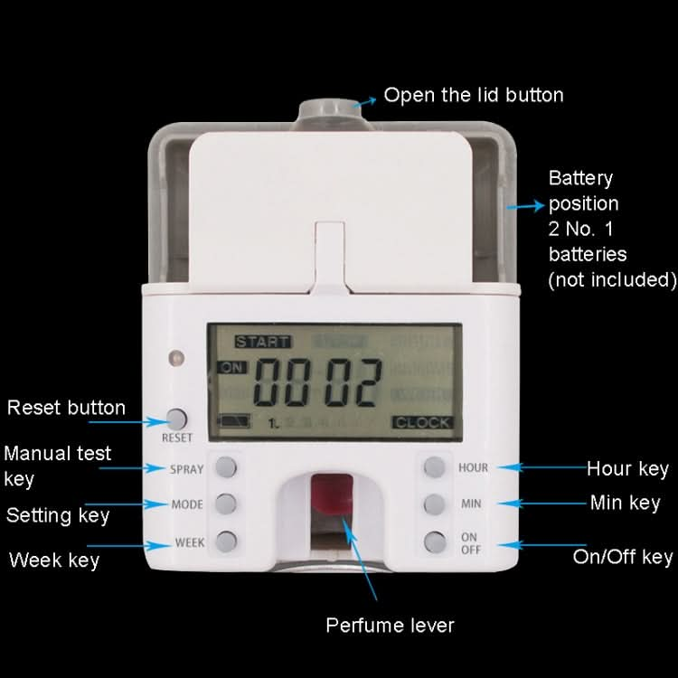 Anti-Corrosion Stainless Steel Panel LCD Digital Display Intelligent Automatic Fragrance Sprayer