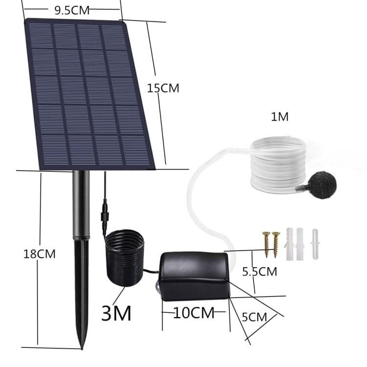 5V/2.5W Solar Direct Drive Aeration Pump Battery Free Solar Drive Oxygen Pump DC Fish Pond Aerator-Reluova