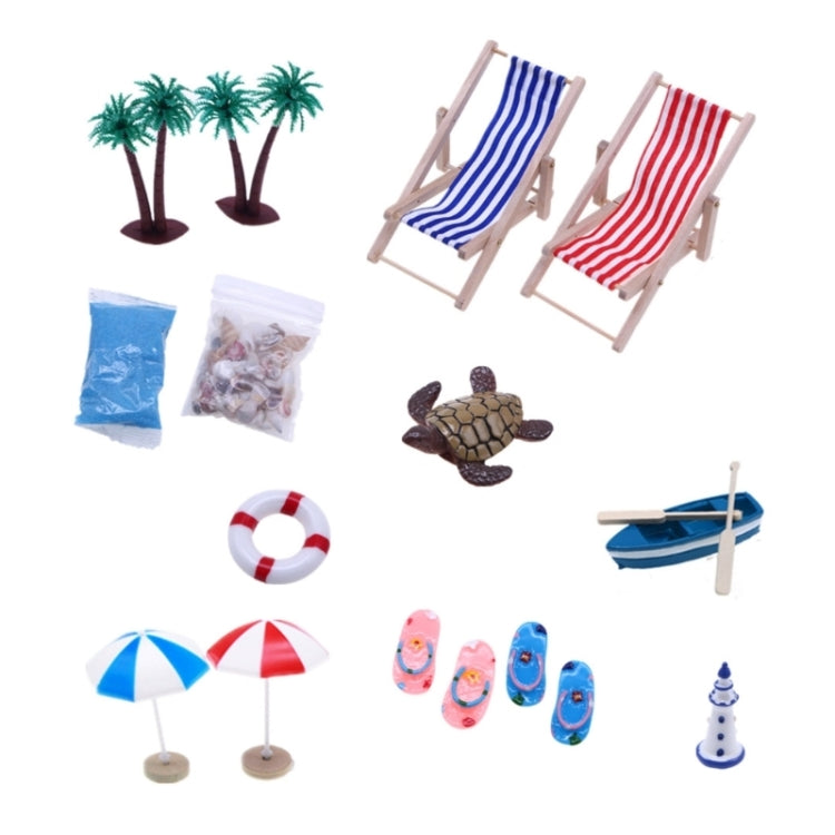 Mini Beach Set Miniature Model Ornament Summer Ocean Simulation Scene Photo Decoration Props My Store