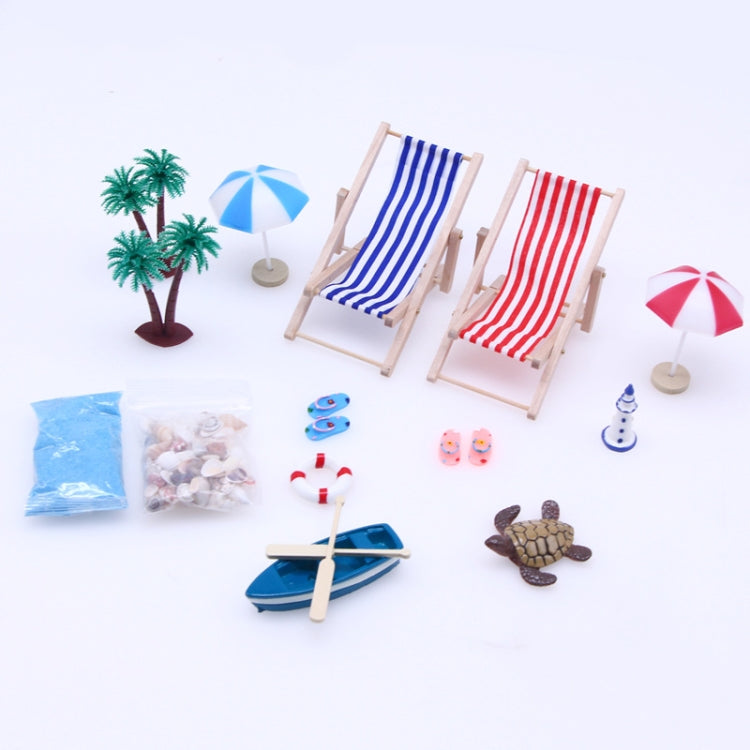 Mini Beach Set Miniature Model Ornament Summer Ocean Simulation Scene Photo Decoration Props My Store