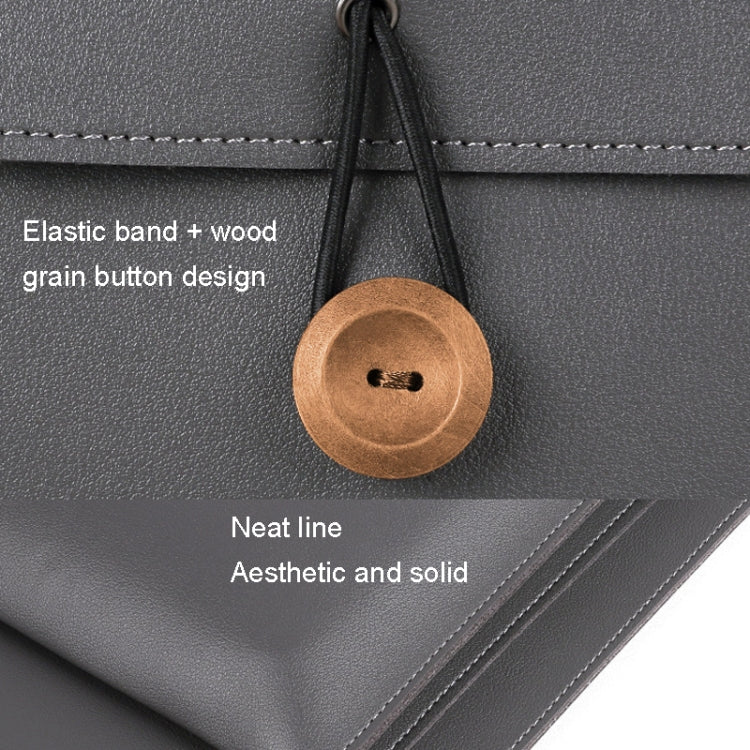 Elastic Button Laptop Waterproof PU Handbag