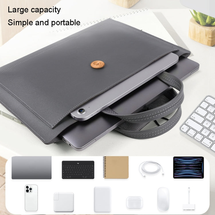 Elastic Button Laptop Waterproof PU Handbag My Store