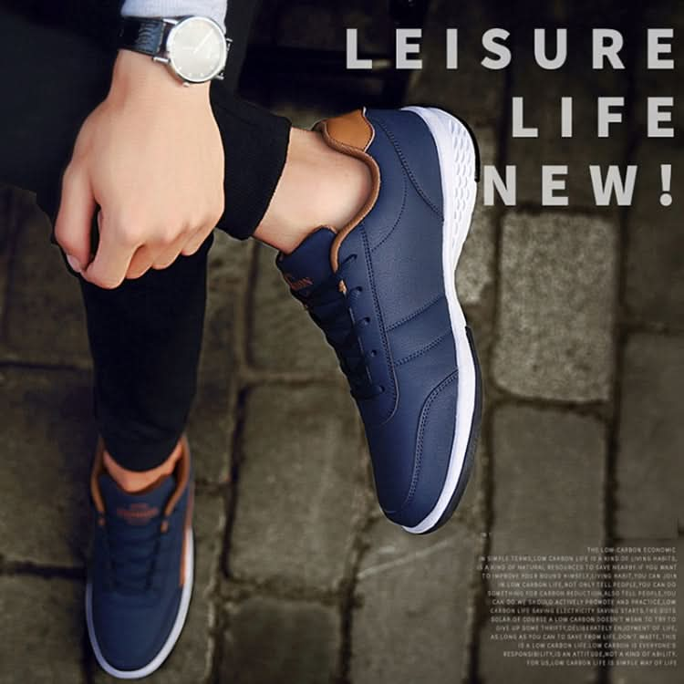 Leather Men Casual Shoes Breathable Leisure Male Sneakers All-match Men Shoes, Series 1 Reluova