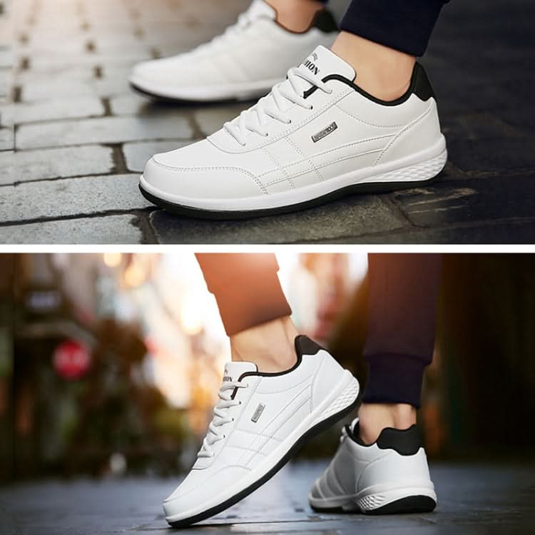 Leather Men Casual Shoes Breathable Leisure Male Sneakers All-match Men Shoes, Series 1 Reluova