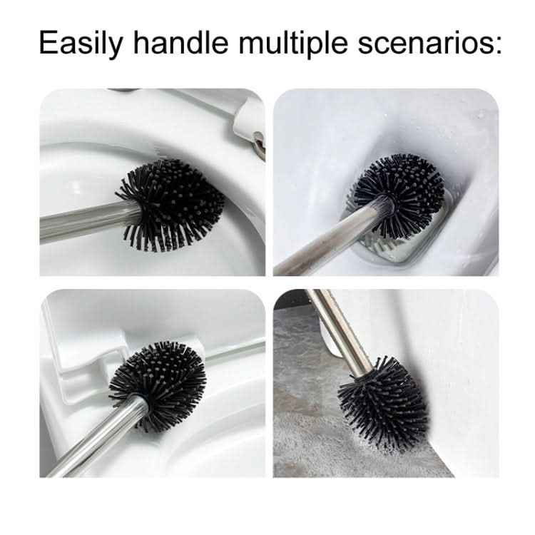 Bathroom Stainless Steel Base Leak-Proof Toilet Brush Set