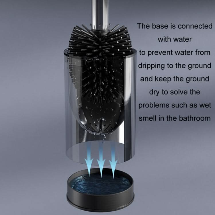 Bathroom Stainless Steel Base Leak-Proof Toilet Brush Set