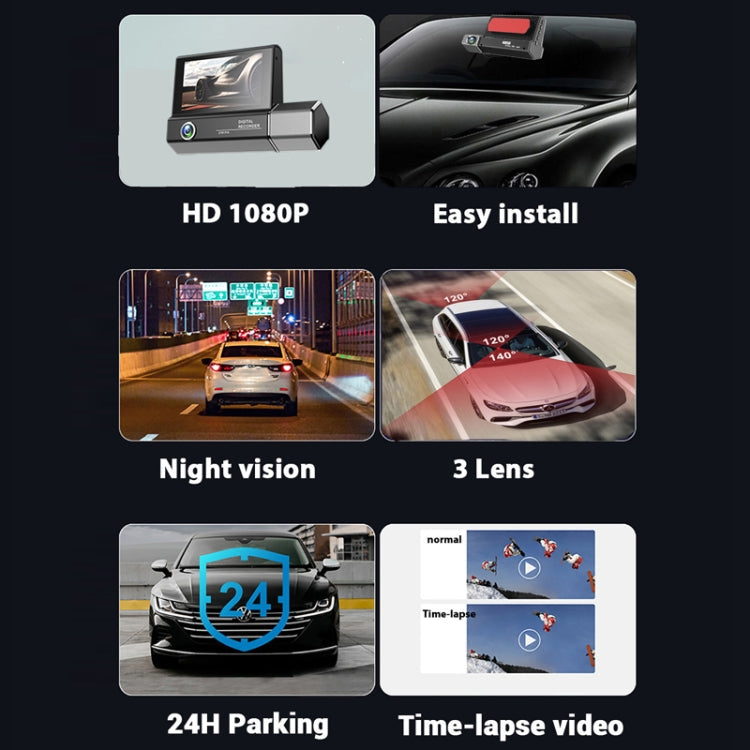 3 Lens Video HD 1080P Multi-Language Driving Recorder ÎҵÄÉ̵ê