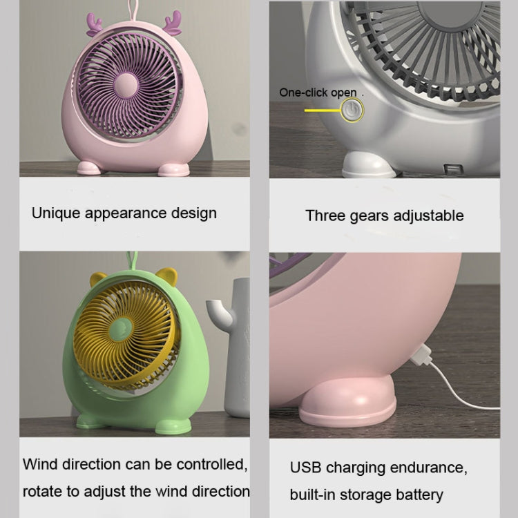 Dormitory Portable Animal Ear Desktop Electric Fan Reluova