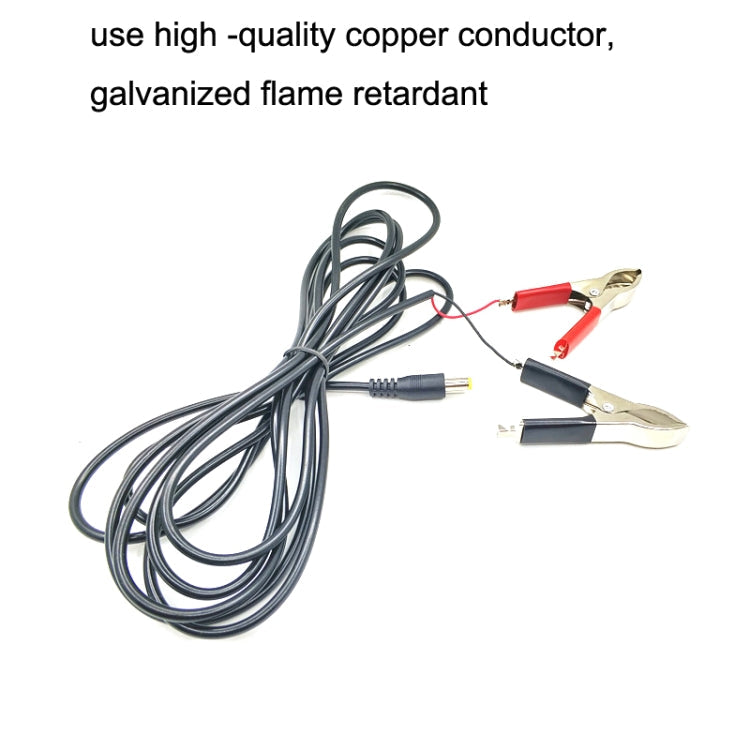 3m DC Battery Clip Line Male Head Rotary Crocodile Cable DC 12V/24V Universal Audio Connection Line-Reluova