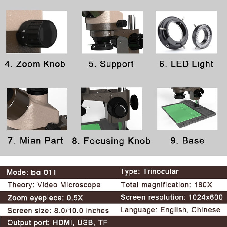 BAKU BA-011 Binomial Electronic Microscope Jewelry Appraisal Mobile Phone Repair With PCB Patch Repair Platform