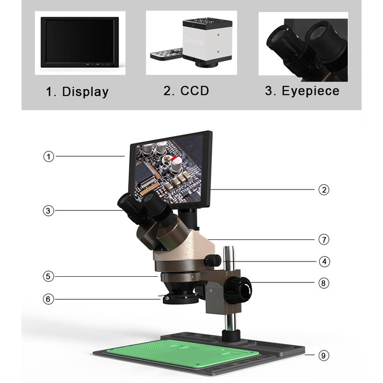 BAKU BA-011 Binomial Electronic Microscope Jewelry Appraisal Mobile Phone Repair With PCB Patch Repair Platform