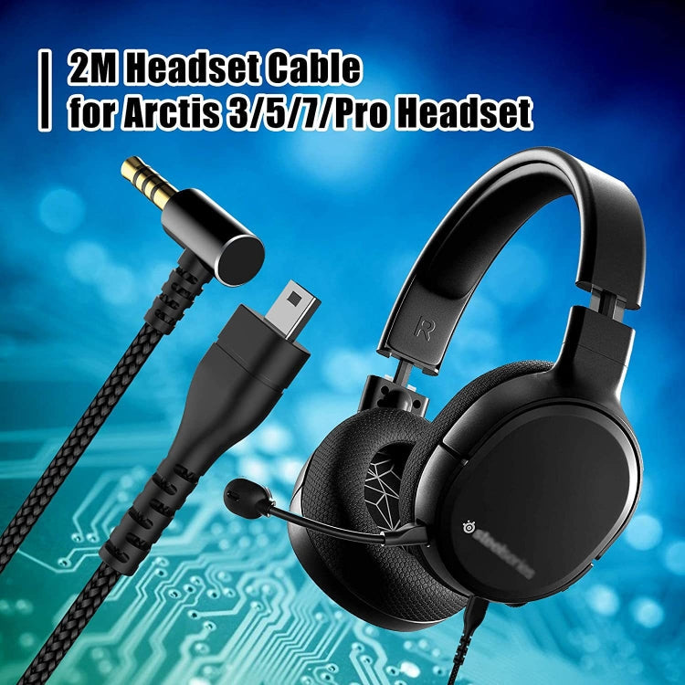 For SteelSeries Arctis 3 5 7 Pro Nylon Weaving Game Headset Cable