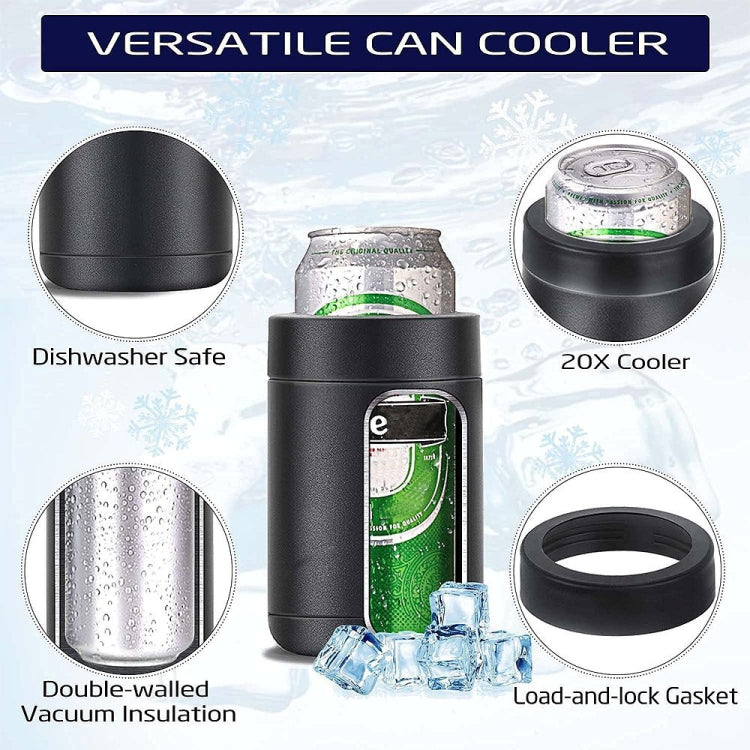 Double Vacuum 12oz Coke Can Insulated Mug 304 Stainless Steel Beer Cooler With Bottle Opener