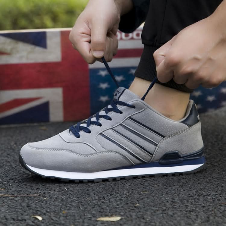 Mens Outdoor Casual Sport Shoes Lightweight Comfortable Leather Walking Running Sneakers Reluova