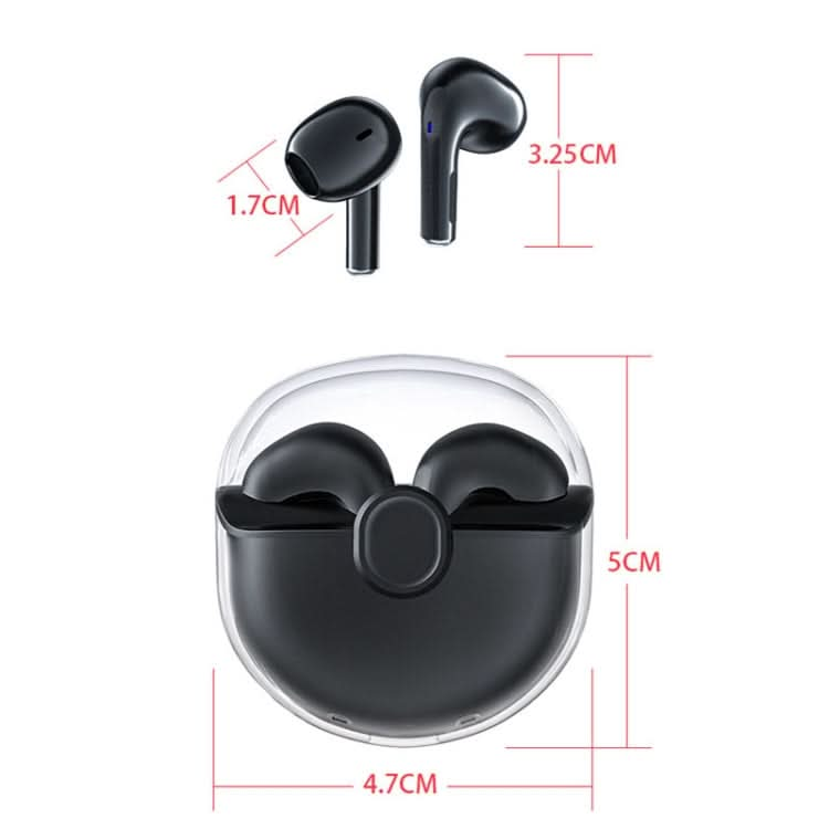 Transparent Semi-In-Ear Stereo Touch Waterproof Noise Reduction Bluetooth Earphones