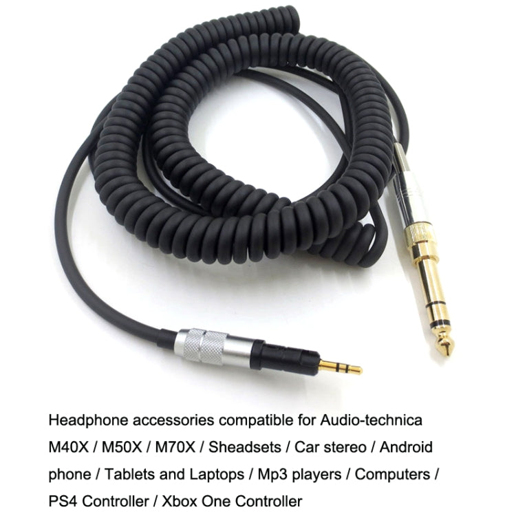 For ATH-M50X / M40X / M70X Spring Headset Audio Cable AUX 2.5mm Head