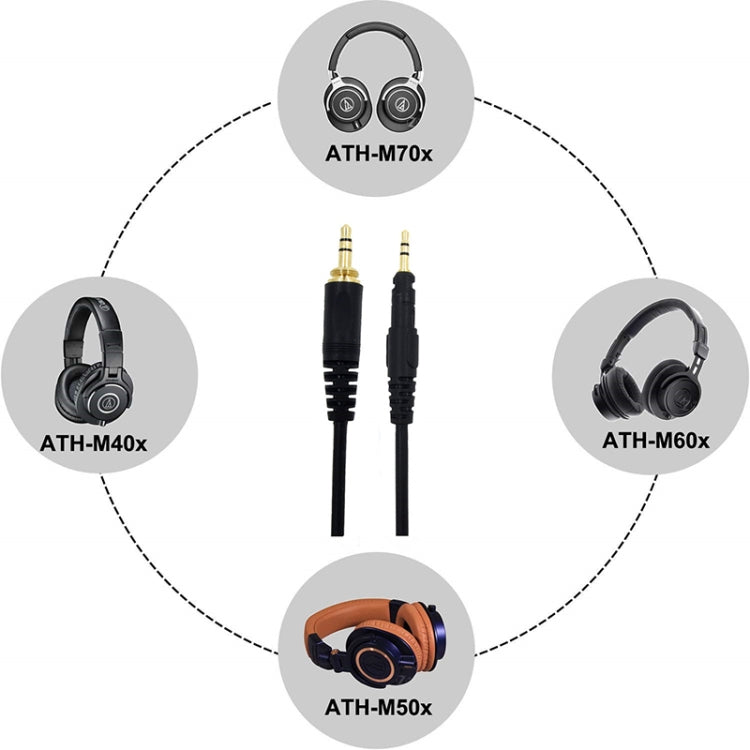 For ATH-M50X / M40X / M60X / M70X Headset Audio Cable Replacement Cable