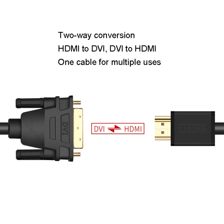 VEGGIEG HDMI To DVI Computer TV HD Monitor Converter Cable Can Interchangeable My Store