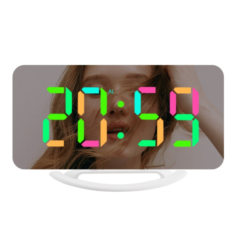 TS-8201 LED Digital Mirror Alarm Clock Big Screen Dual USB Desktop Table Clock My Store