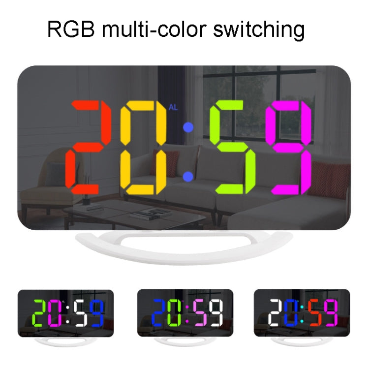 TS-8201 LED Digital Mirror Alarm Clock Big Screen Dual USB Desktop Table Clock My Store