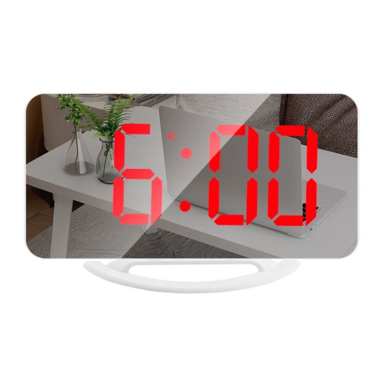 TS-8201 LED Digital Mirror Alarm Clock Big Screen Dual USB Desktop Table Clock My Store