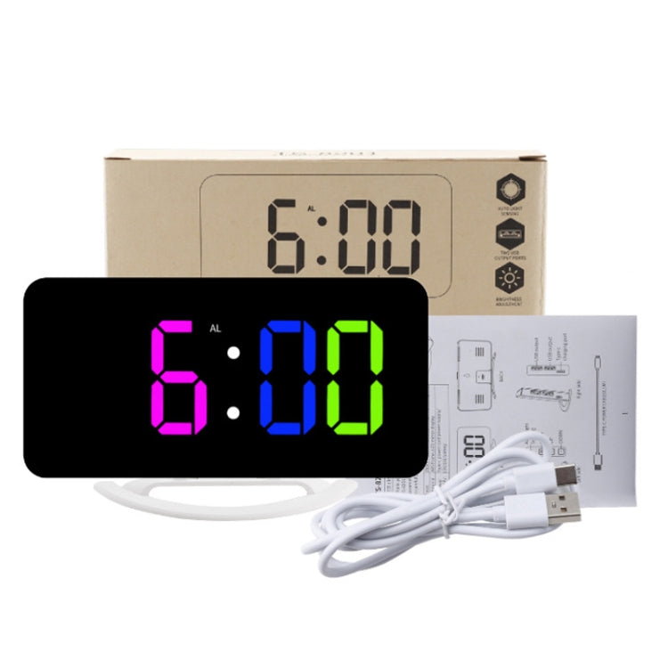 TS-8201 LED Digital Mirror Alarm Clock Big Screen Dual USB Desktop Table Clock My Store