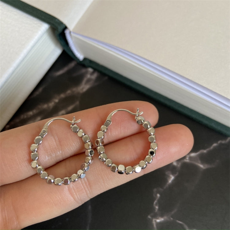 Zircon Broken Silver Earrings Women Simple Versatile Earrings