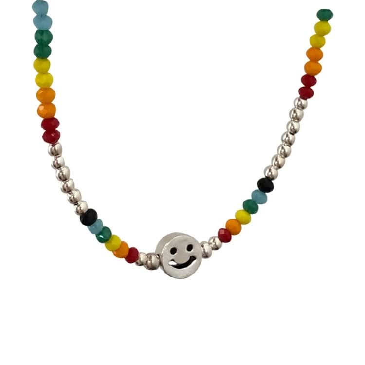 Colorful Beaded Smiley Necklace Womens Clavicle Chain Reluova