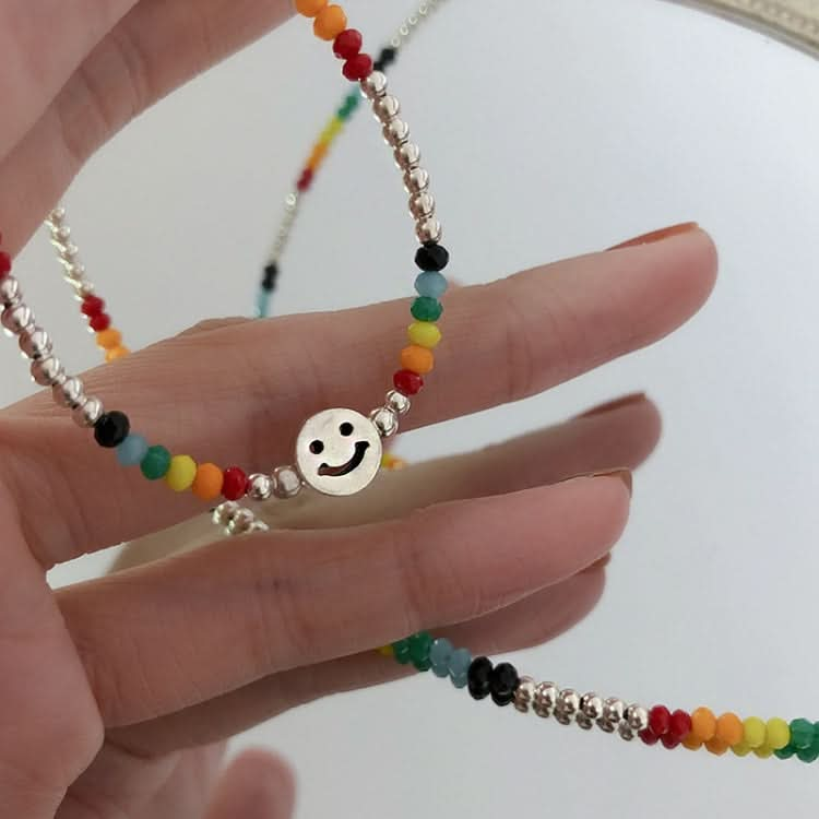 Colorful Beaded Smiley Necklace Womens Clavicle Chain Reluova