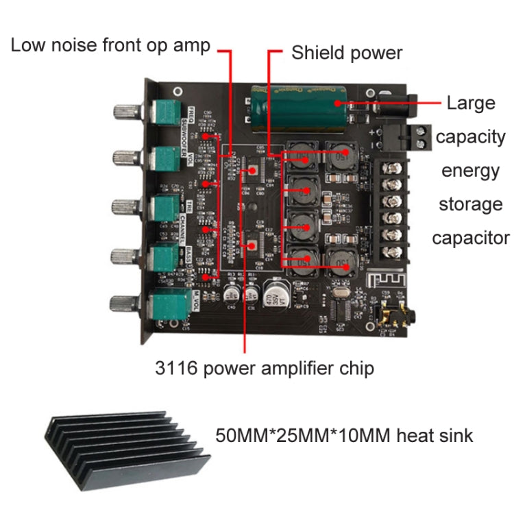 ZK-TB21 TPA3116D2 High & Low Pitch Adjustment 2.1 Channel Bluetooth Full Digital Power Amplifier Module