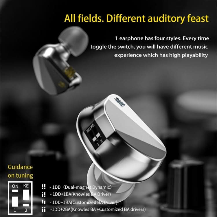 CVJ In Ear Wired Adjustment Switch Earphone