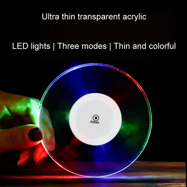 LED Light Up Acrylic Coaster Transparent Crystal Base ÎҵÄÉ̵ê