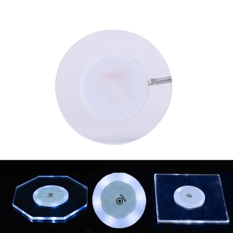 USB Charging LED Light Up Acrylic Coaster Transparent Crystal Base ÎҵÄÉ̵ê