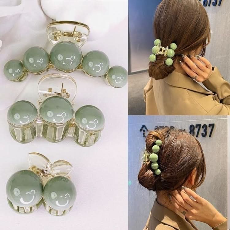 Green Pearl Acrylic Hair Clip Multifunctional Hair Accessories Clip Reluova