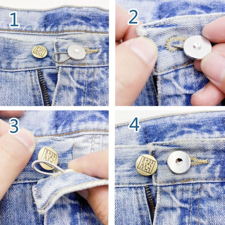 30pcs Jeans Spring Expansion Waist Button Removable Metal Pants Waist Adjustment Button Collar Decoration Button-Reluova