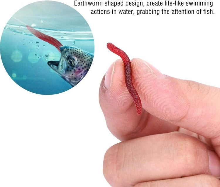 3.5cm Fishy Red Earthworm Fake Bait Luminous Fish Lure