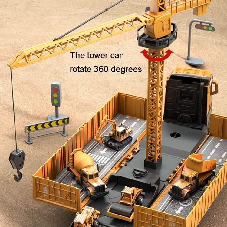 JIEDE Children Container Carriage Crane Alloy Engineering Car Toy Set Reluova