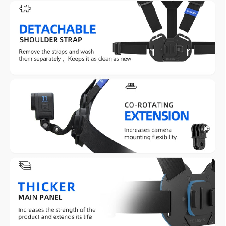 TELESIN  Chest Strap Mount Waistcoat Belt  Mount For Action Camera My Store