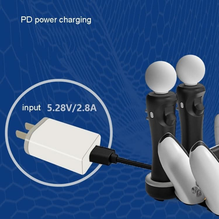 Iplay HBP-301 For PS5 / PS VR MOVE Controller Handle Dual Seat Charger 4 In 1 Charger Reluova