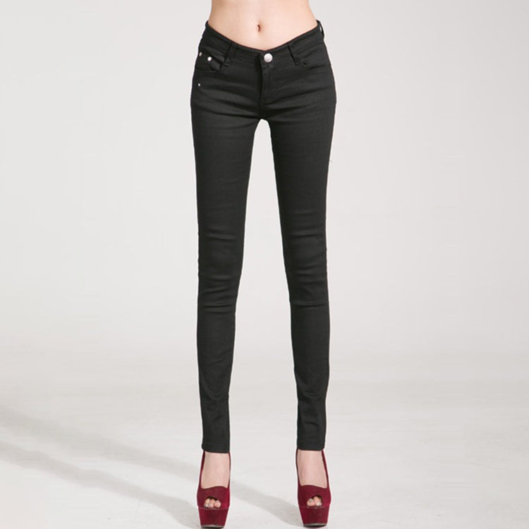 Mid-Waist Stretch Candy-Colored Tight Trousers Look-Sliming Jeans, Series 5