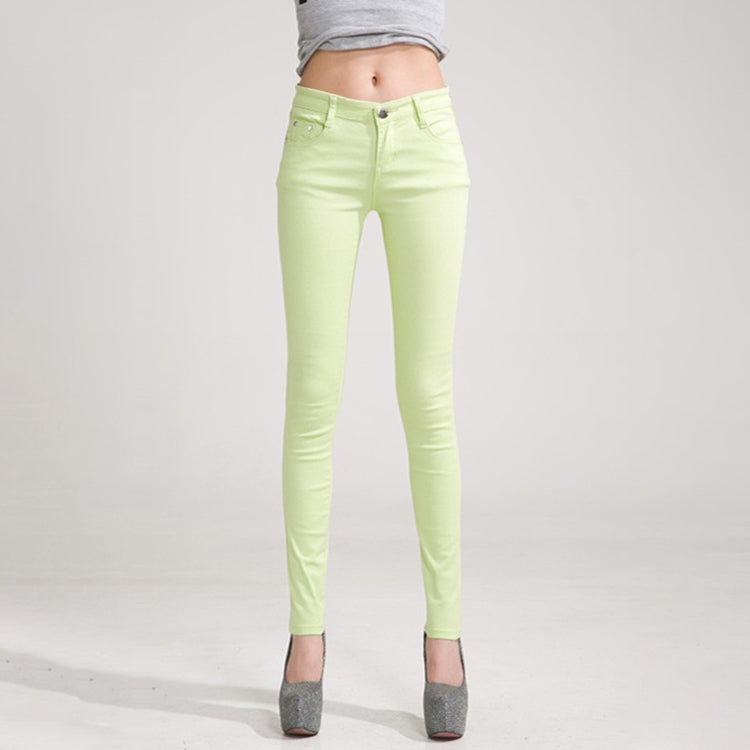 Mid-Waist Stretch Candy-Colored Tight Trousers Look-Sliming Jeans, Series 5