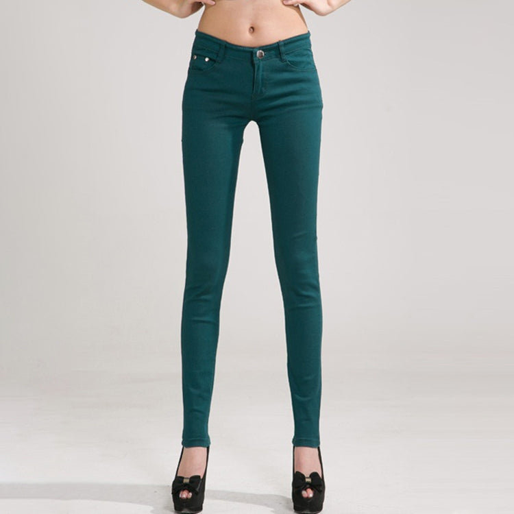 Mid-Waist Stretch Candy-Colored Tight Trousers Look-Sliming Jeans, Series 5