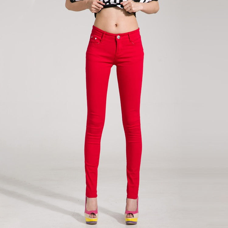 Mid-Waist Stretch Candy-Colored Tight Trousers Look-Sliming Jeans, Series 5