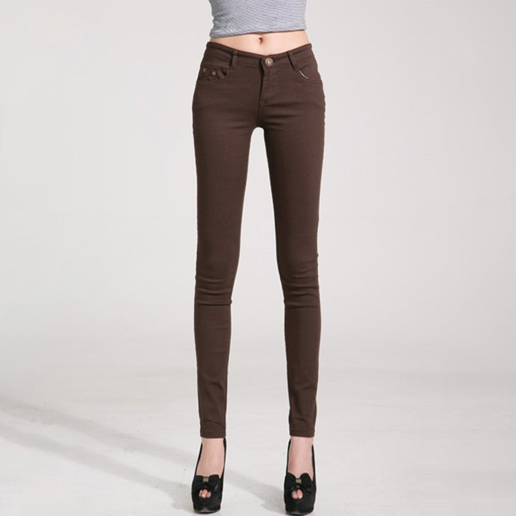 Mid-Waist Stretch Candy-Colored Tight Trousers Look-Sliming Jeans, Series 5