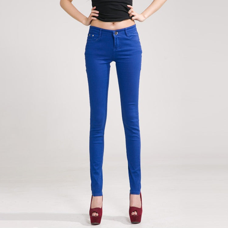 Mid-Waist Stretch Candy-Colored Tight Trousers Look-Sliming Jeans, Series 5